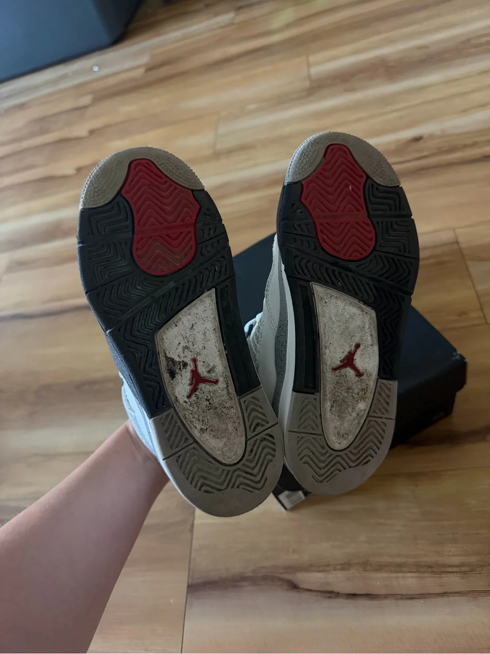 Jordan White, Black & Red High-Top Basketball Sneakers